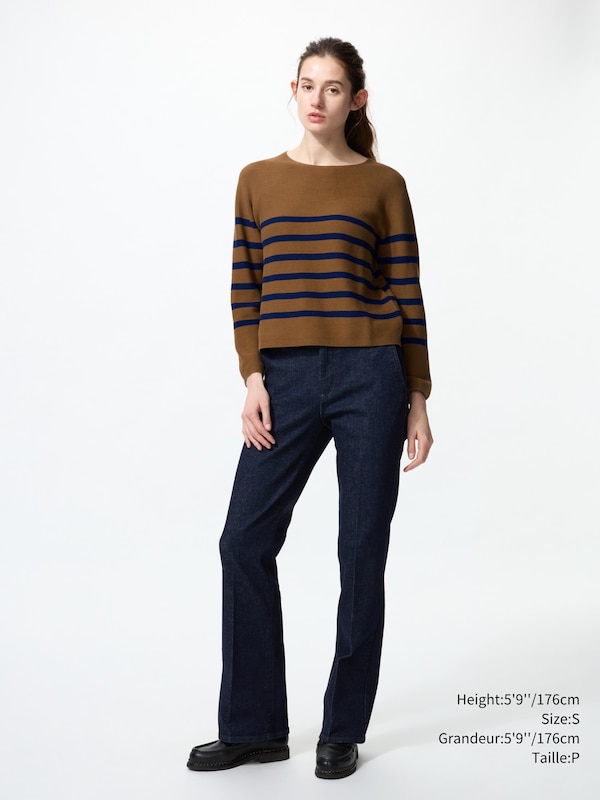 3D KNIT COTTON CREW NECK SWEATER