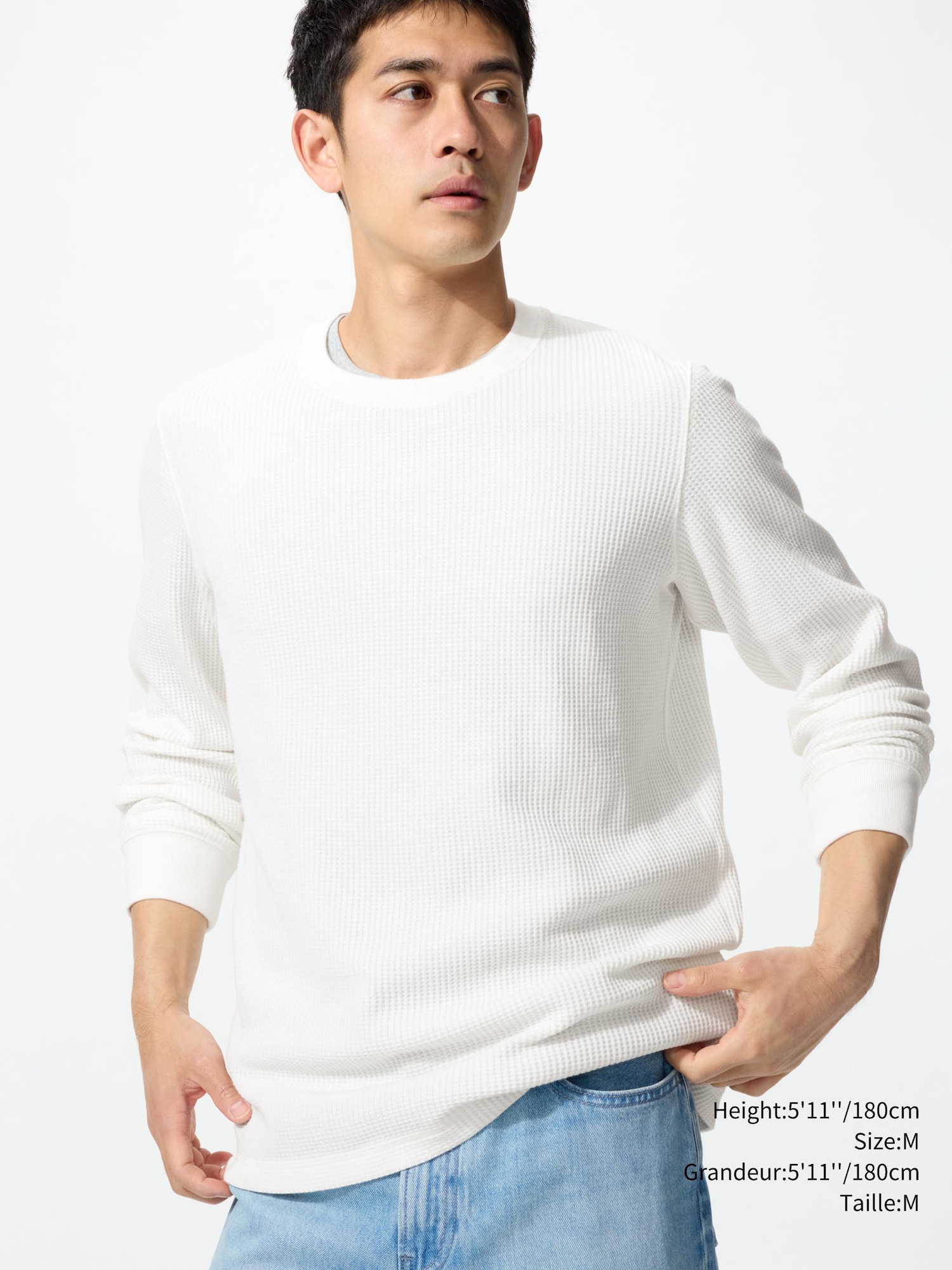 Men's Waffle Crew Neck T-Shirt | UNIQLO CA