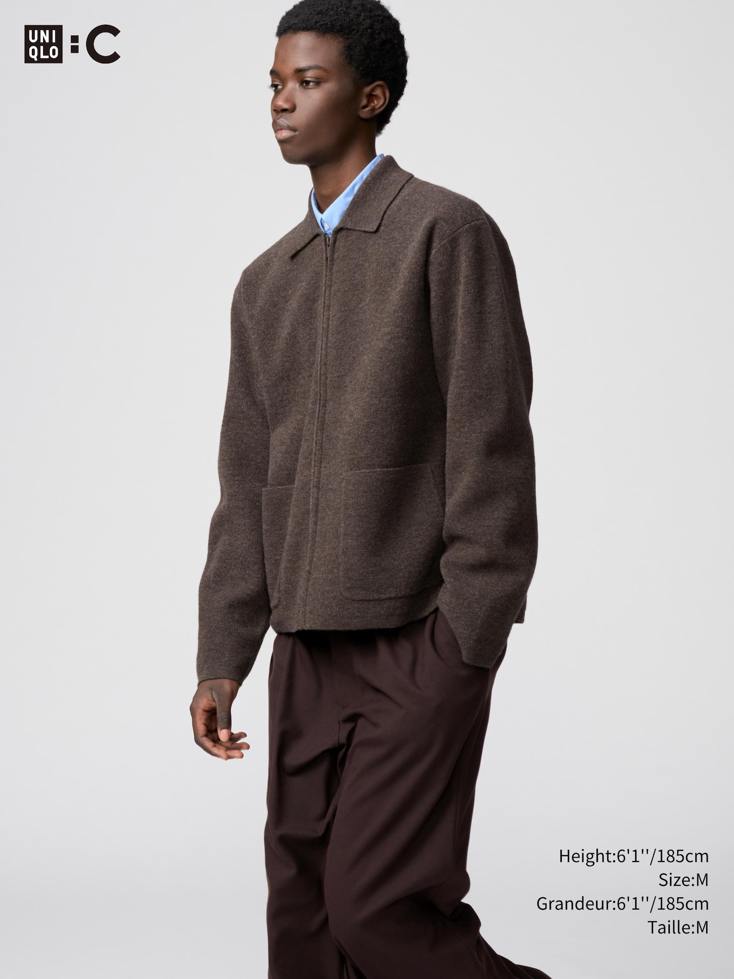 ★*n様 2着セット　UNIQLO C ニットジャケット グレー/ブラウン Lサ Unisex KNITTED FULL ZIP JACKET | UNIQLO CA