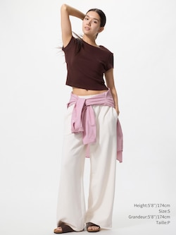 PANTALON AMPLE EN COTON OUATÉ | LONG