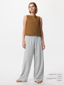 PANTALON AMPLE EN COTON OUATÉ | LONG