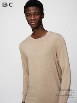 T-SHIRT HEATTECH EXTRA-CHAUD EN MÉLANGE CACHEMIRE COL ROND