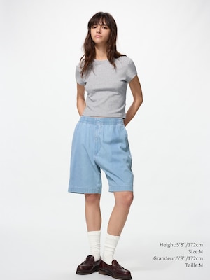 Stretch Easy Shorts | Denim 8"