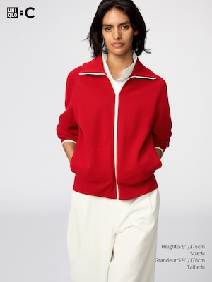 CARDIGAN LAVABLE MILANO CÔTELÉE ZIP INTÉGRAL