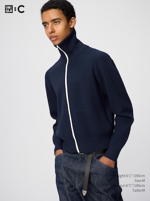 CARDIGAN LAVABLE MILANO CÔTELÉE ZIP INTÉGRAL