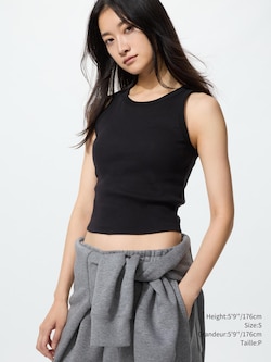 RIBBED CROPPED BRA TOP