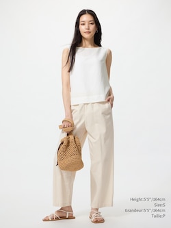 Cotton Relaxed Ankle Pants