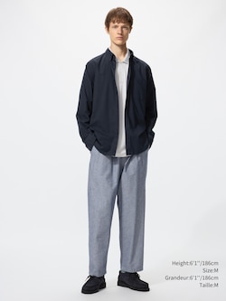 Linen Blend Easy Ankle Pants | Striped