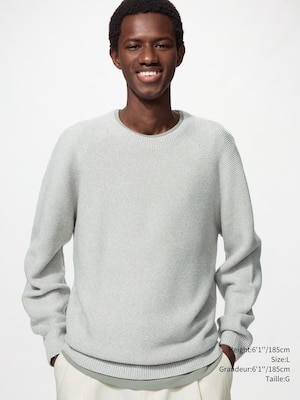 Washable 3D Knit Crew Neck Sweater