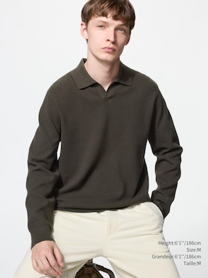 Washable Milano Ribbed Skipper Polo Sweater