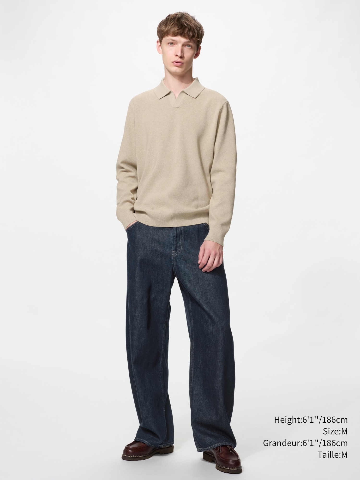 Men's Washable Milano Ribbed Skipper Polo Sweater | UNIQLO CA
