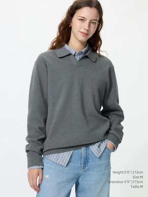 Washable Milano Ribbed Skipper Polo Sweater