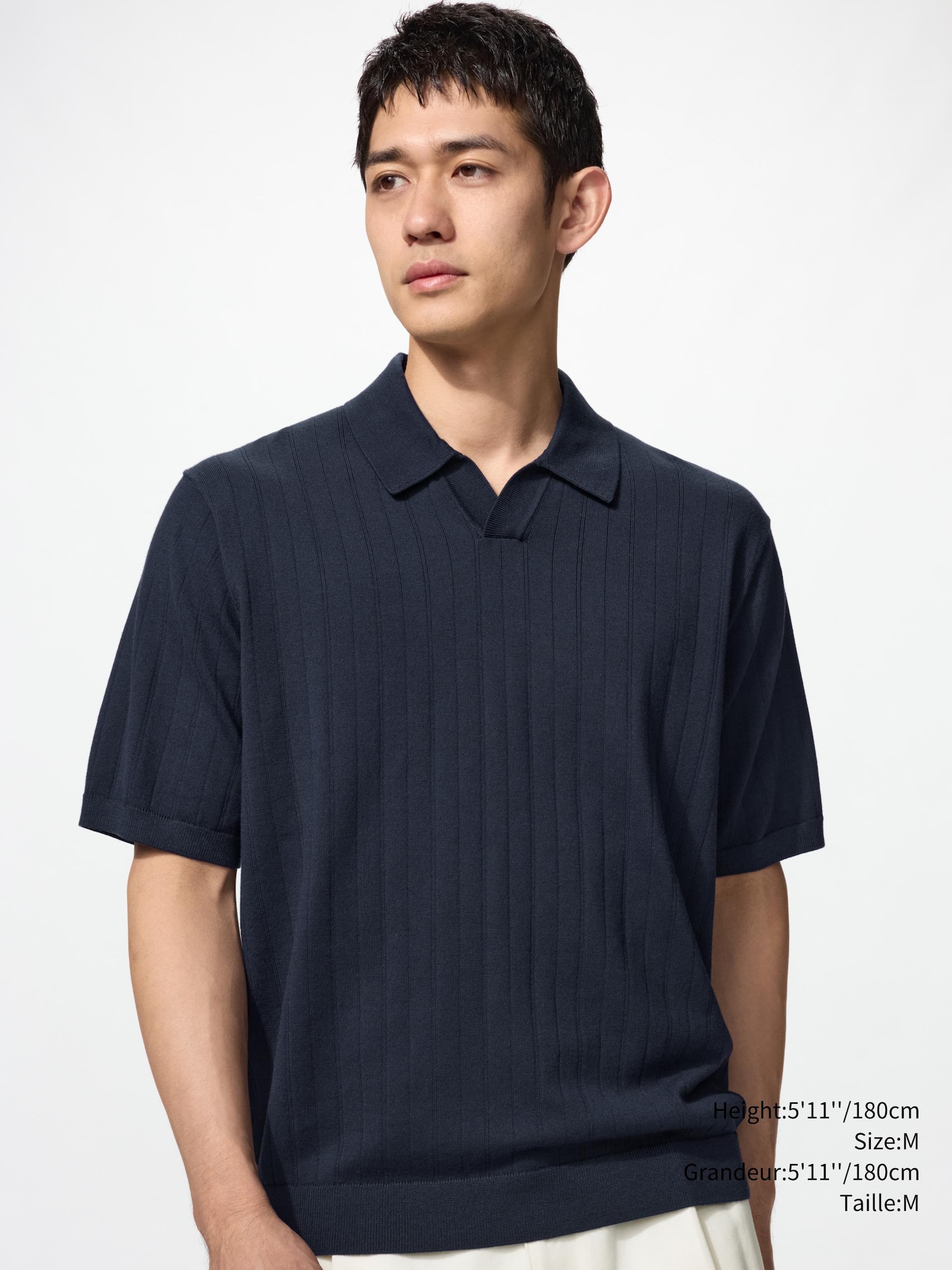Men's Washable Knitted Skipper Polo Sweater | UNIQLO CA