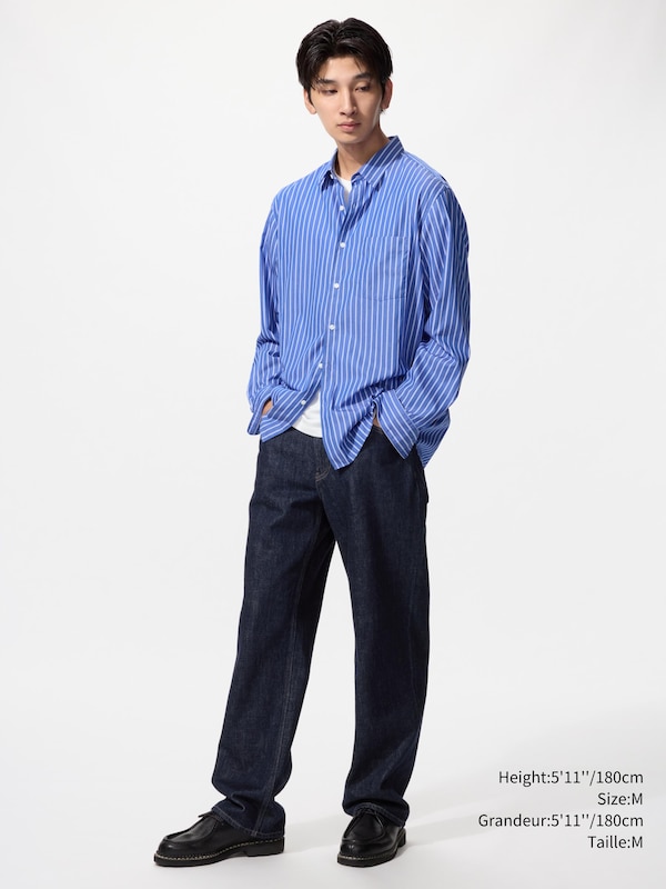 CHEMISE POPELINE DE COTON MANCHES LONGUES