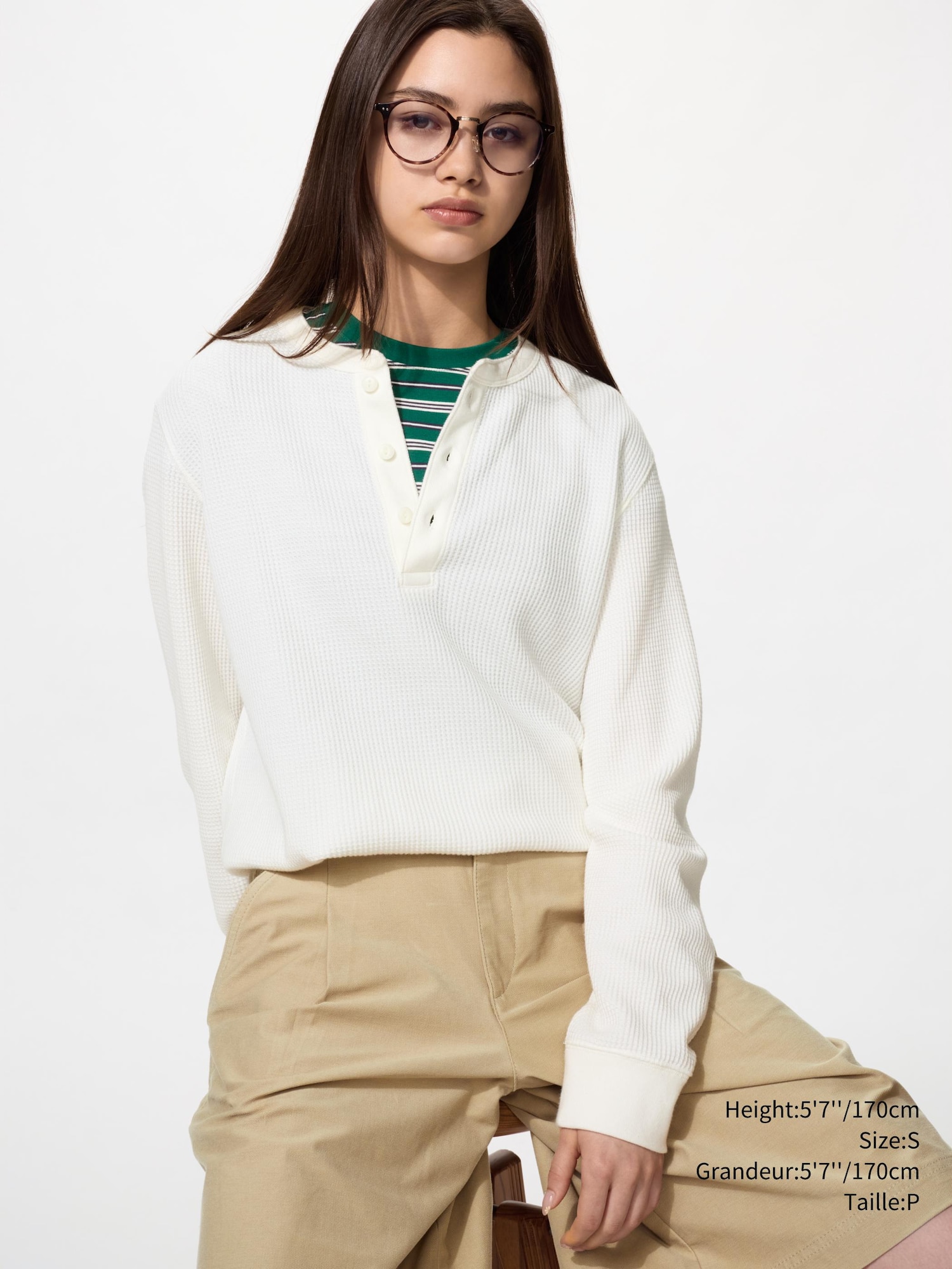Unisex Waffle Henley Neck T-Shirt | Long Sleeve | UNIQLO CA