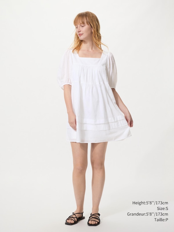COTTON DOBBY MINI DRESS