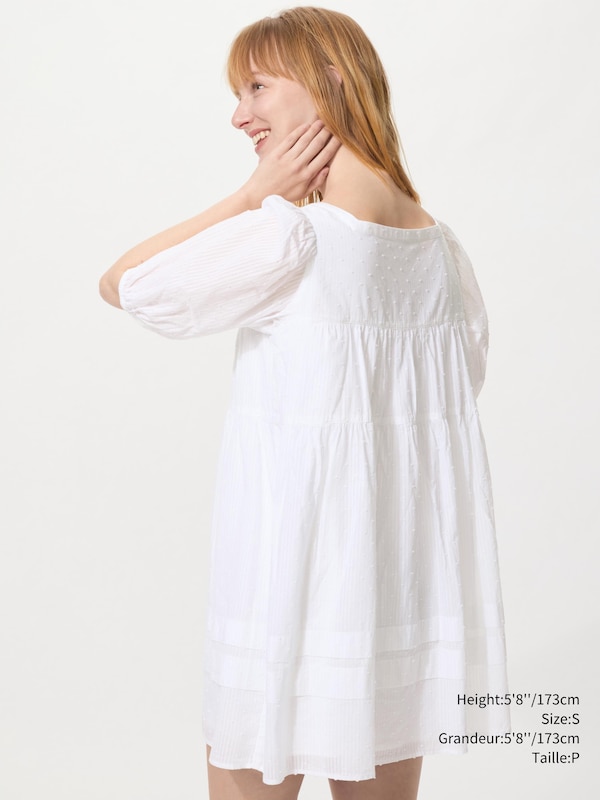 COTTON DOBBY MINI DRESS