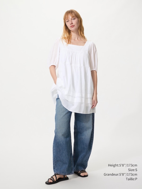 COTTON DOBBY MINI DRESS