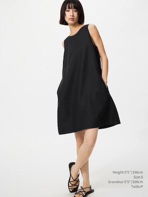 Linen Blend Mini Dress | Sleeveless