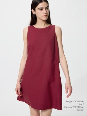Linen Blend Mini Dress | Sleeveless