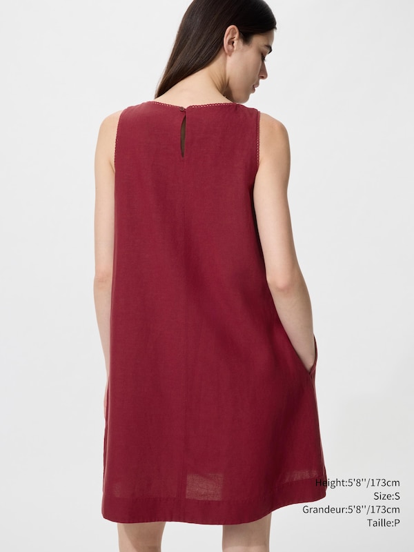 LINEN BLEND MINI DRESS | SLEEVELESS