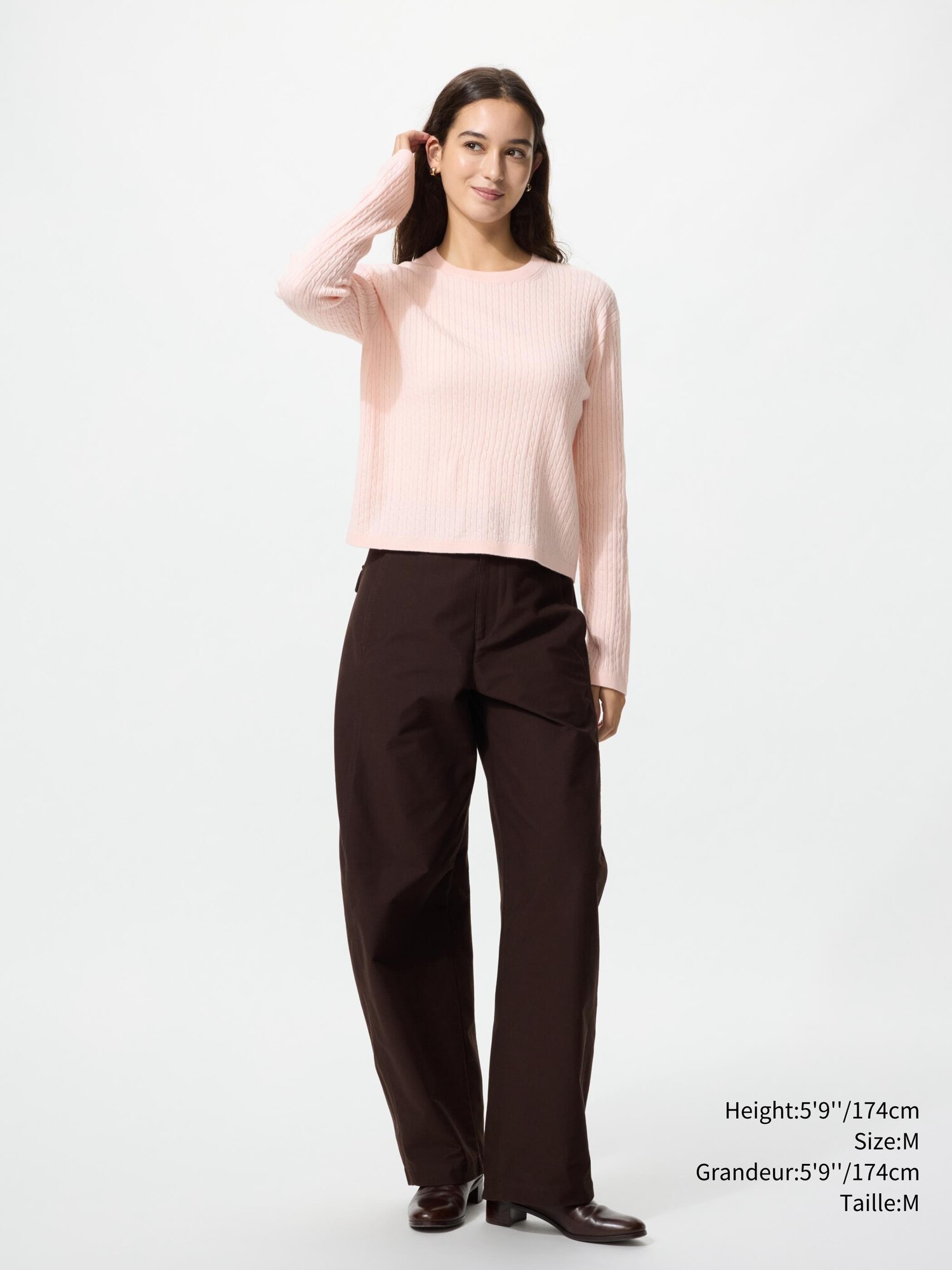 Women's Mini Cable Crew Neck Sweater | UNIQLO CA