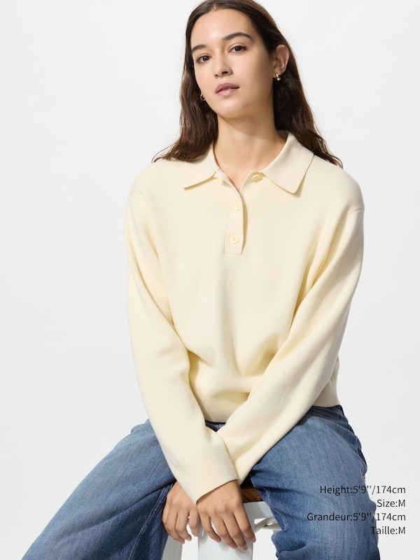SMOOTH COTTON POLO SWEATER