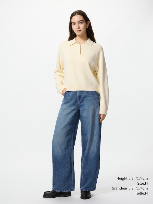 SMOOTH COTTON POLO SWEATER