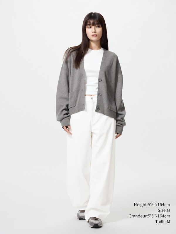 SMOOTH COTTON V NECK CARDIGAN