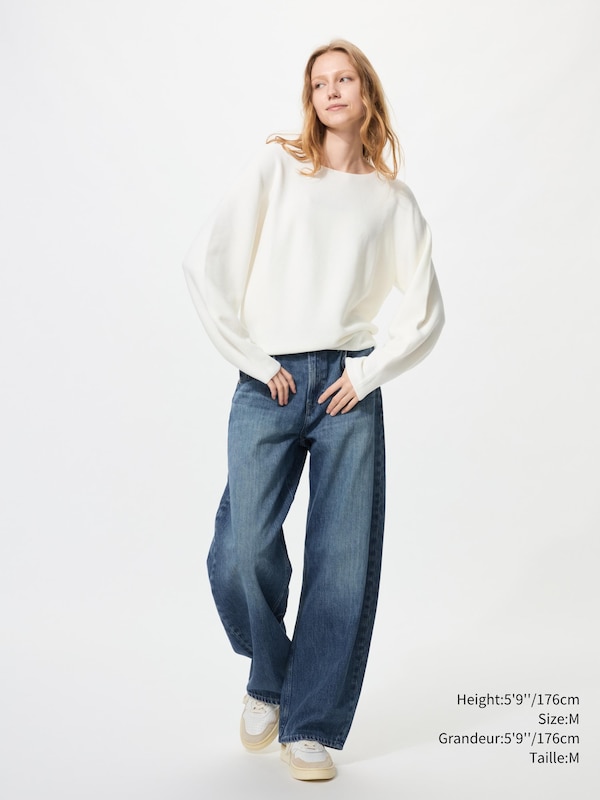 3D KNIT COTTON VOLUME SLEEVE SWEATER