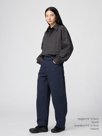 Twill Work Oversized Shirt Long Sleeve | Checked