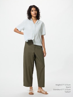 PANTALON FUSELÉ EN COTON-LIN