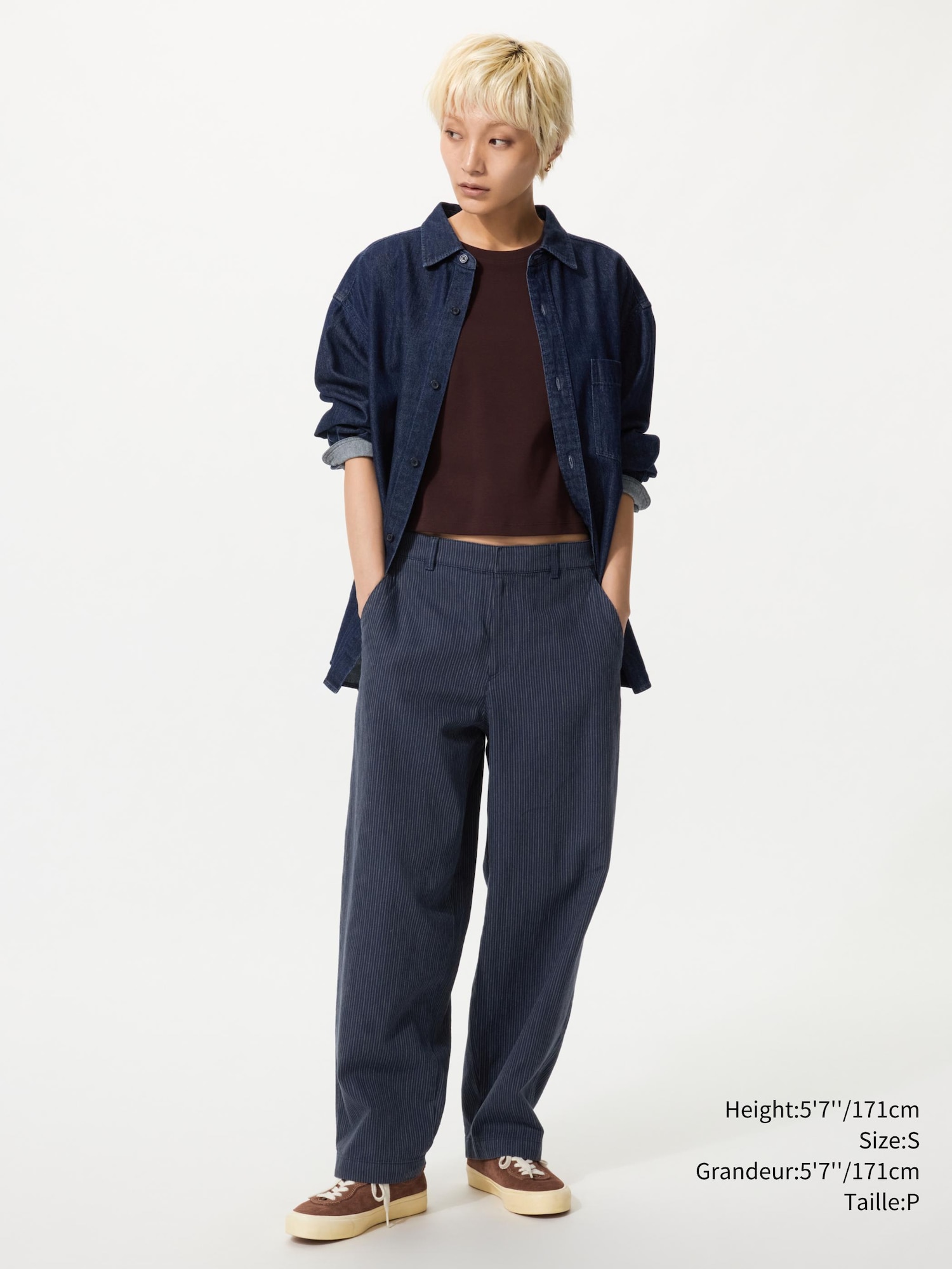 ウェア LUZ e SOMBRAINNER COTTON LONG PANTS Women's Linen Cotton Tapered Pants | Striped | UNIQLO CA