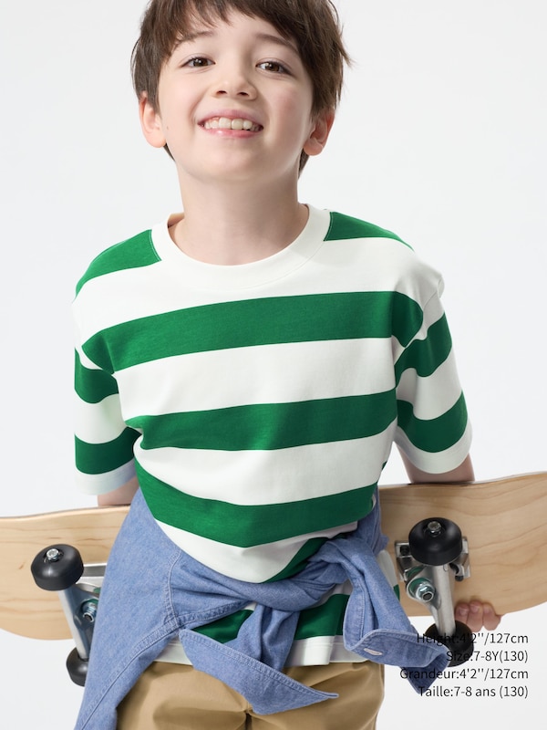 AIRism COTTON STRIPED CREW NECK T-SHIRT