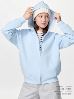 CHANDAIL SEC À CAPUCHE EN COTON OUATÉ ZIP INTÉGRAL