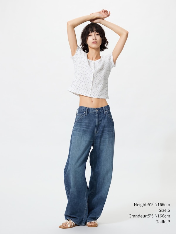 WAFFLE FULL OPEN MINI T-SHIRT | DEEP NECK