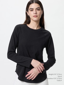 SLUB COTTON RAGLAN T-SHIRT | SOLID