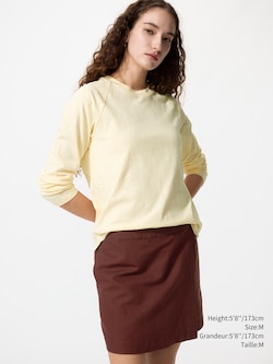 Slub Cotton Raglan T-Shirt | Solid