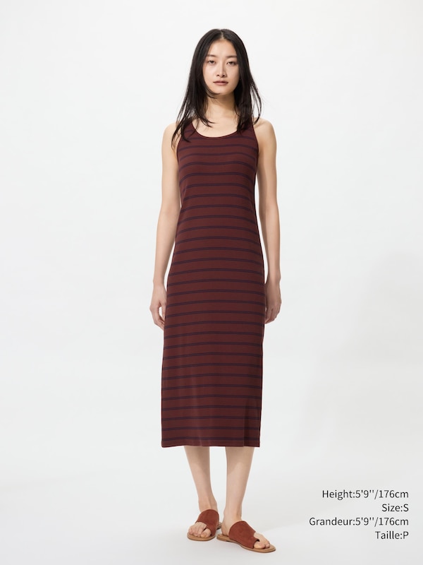 Ribbed Bra Dress | Sleeveless Striped