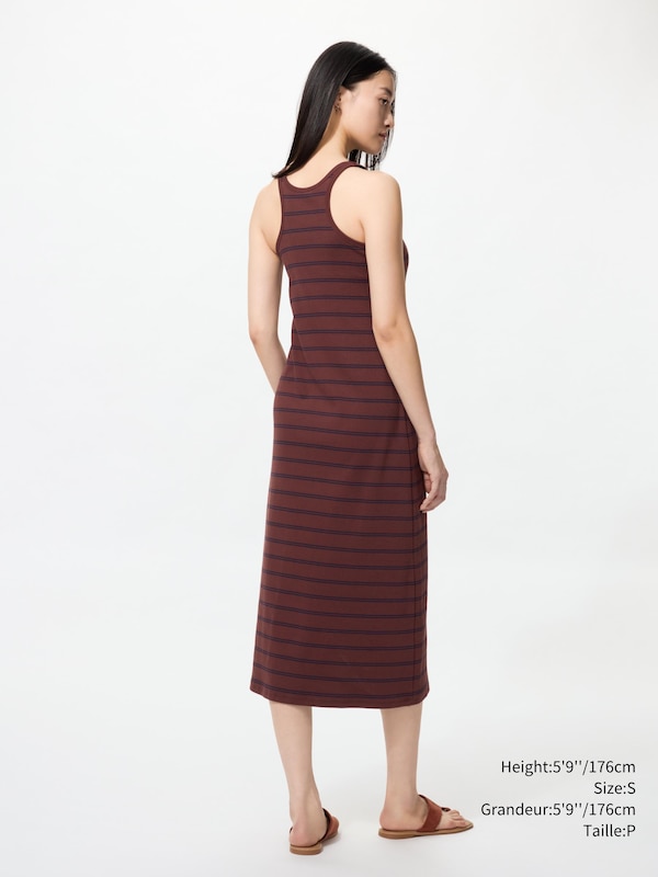 Ribbed Bra Dress | Sleeveless Striped