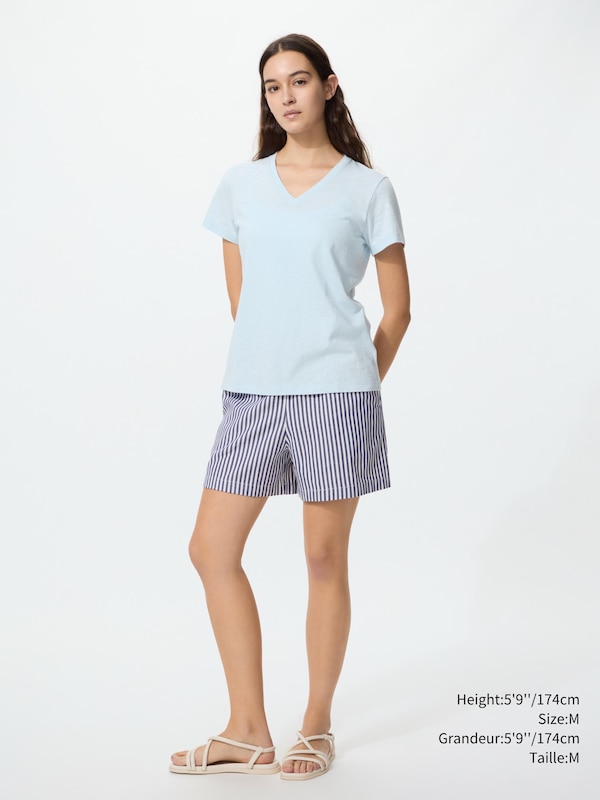 SLUB JERSEY V NECK T-SHIRT