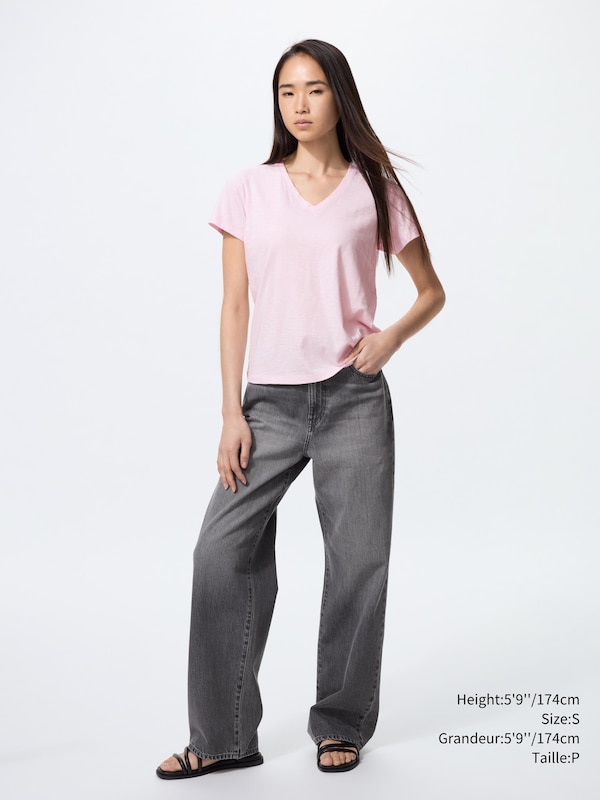 SLUB JERSEY V NECK T-SHIRT