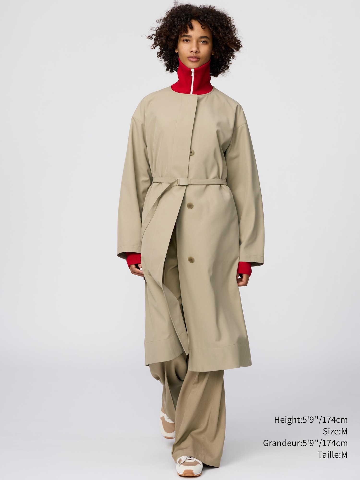 Women's Collarless Long Coat | UNIQLO CA