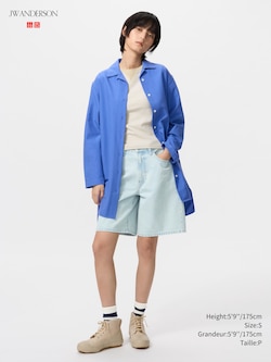 Open Collar Oxford Shirt Dress