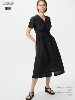 ROBE MÉLANGE LIN COL EN V