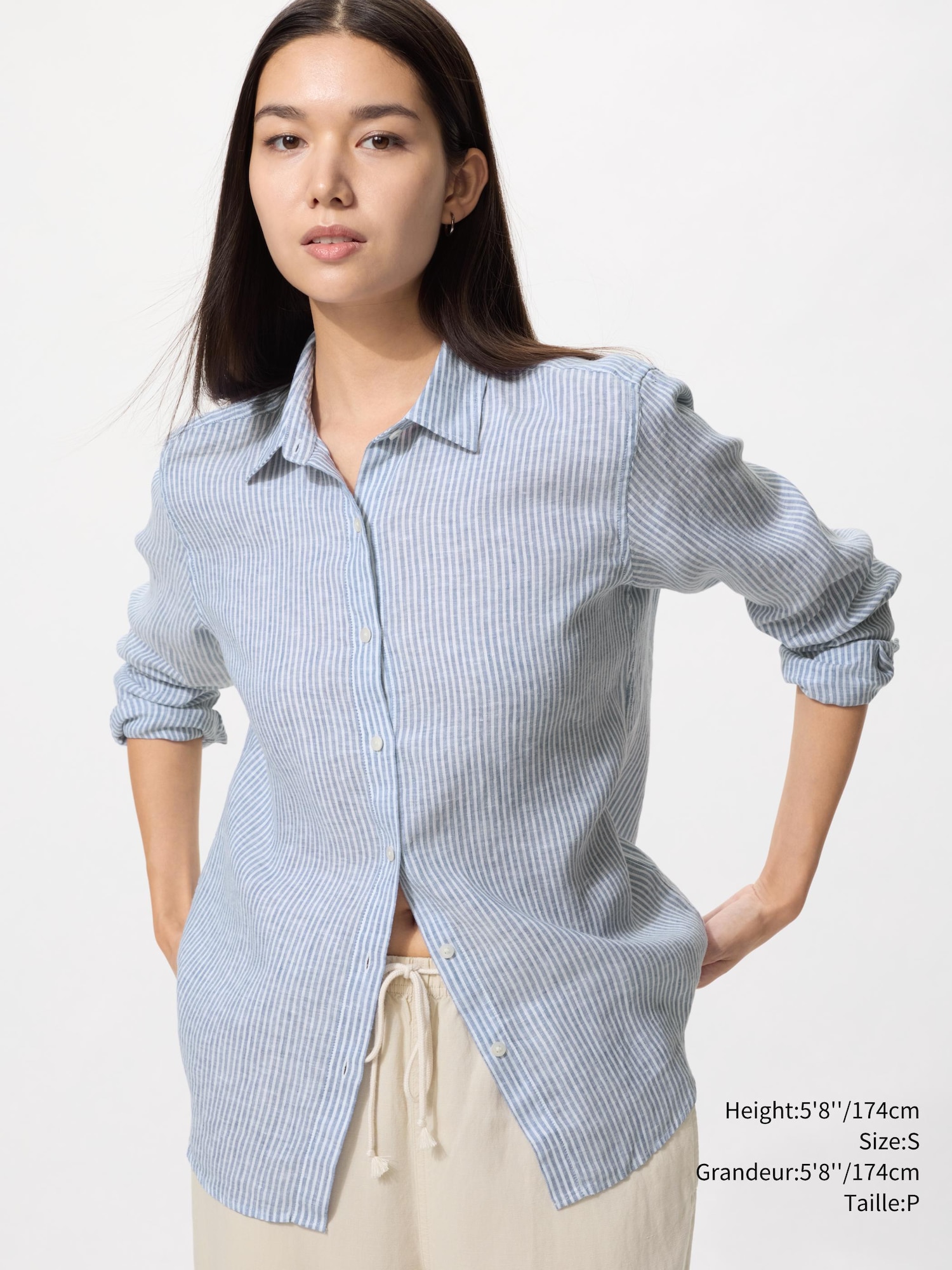 Women's Premium Linen Shirt | Striped | UNIQLO CA
