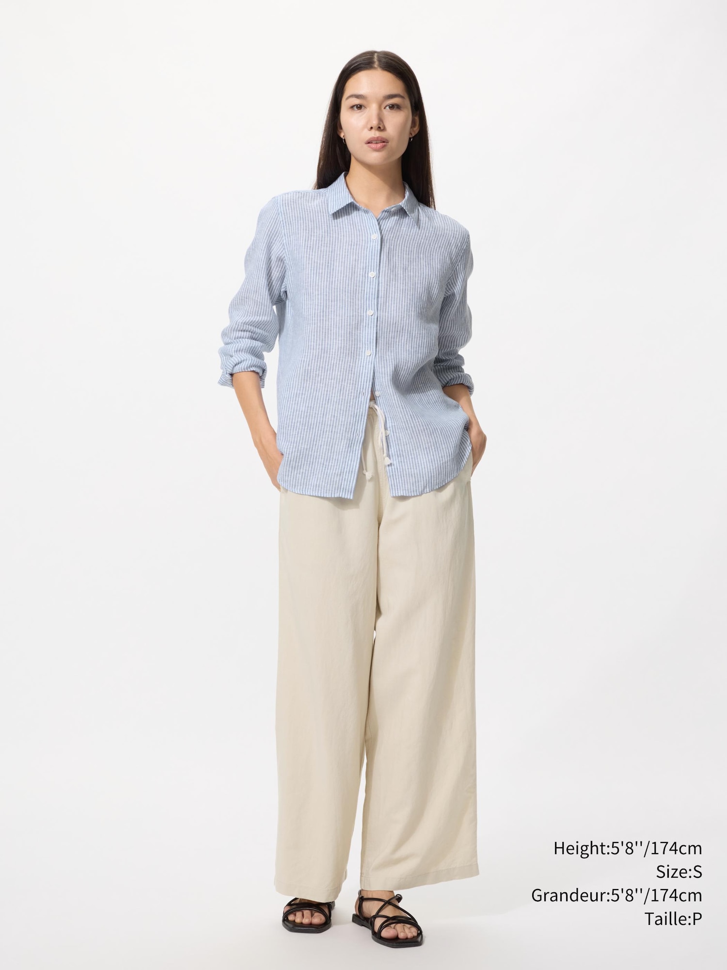 Women's Premium Linen Shirt | Striped | UNIQLO CA