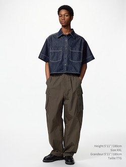 DENIM BOXY SHIRT HALF SLEEVE