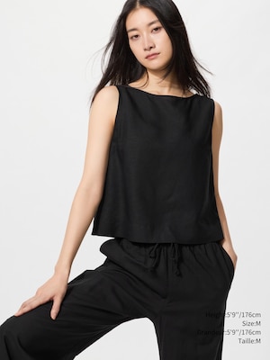Linen Blend Blouse | Sleeveless