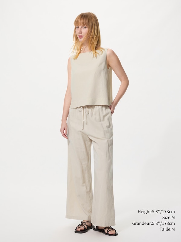 LINEN BLEND BLOUSE | SLEEVELESS